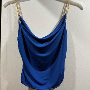 Blue Chain Strap Women's Top